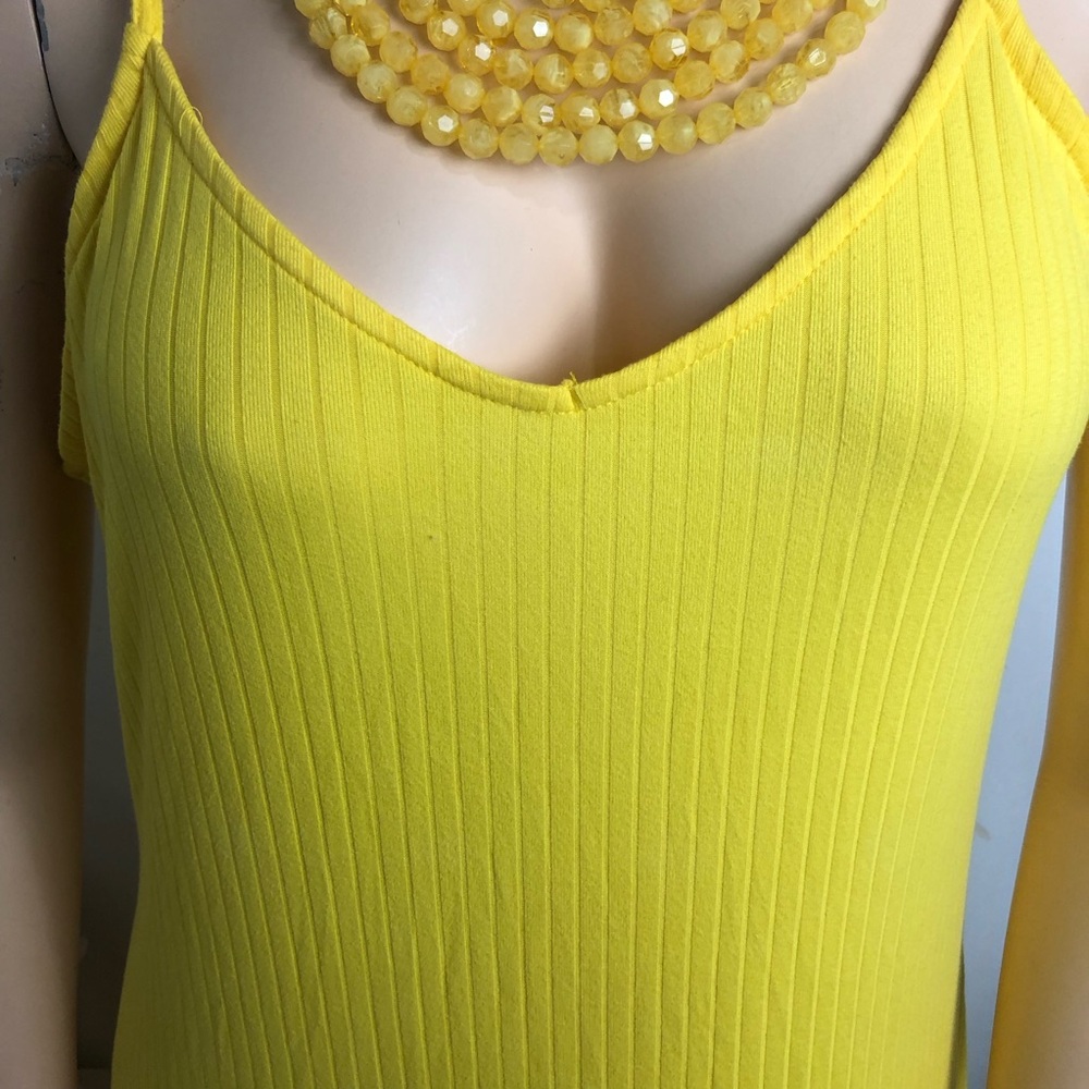 2x Plus Size Solid Yellow Ribbed Long Maxi Sleeve… - image 4